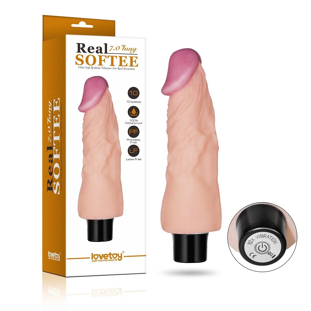 Consolador Vibrador REAL SOFTEE De 18 CM